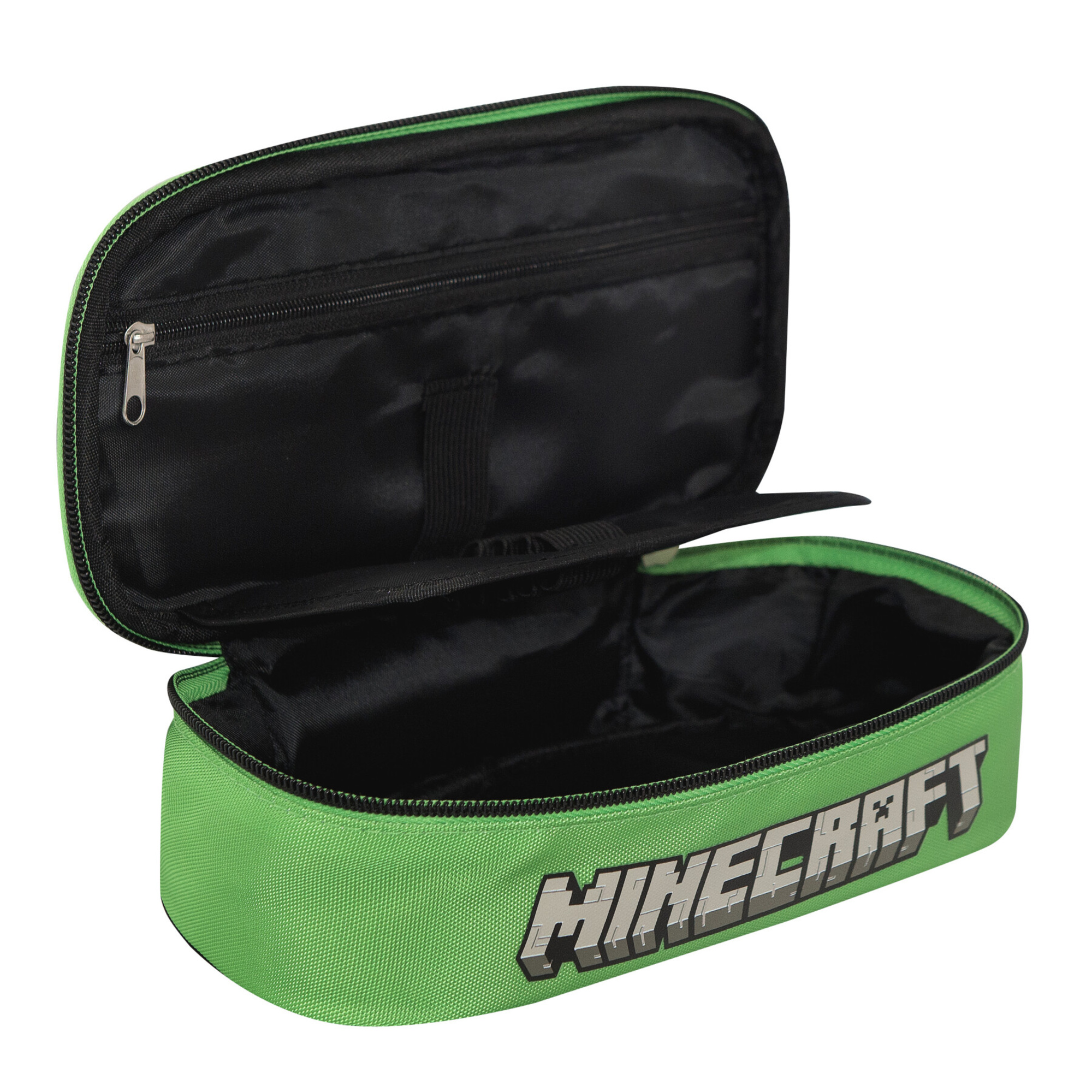 Astuccio ovale minecraft con chiusura zip e divisorio interno - MINECRAFT